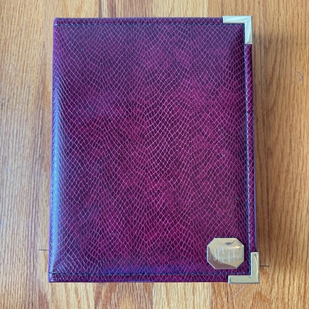 Vintage "The System" Executive Organizer Angler Co‎ Burgundy Faux Leather NOS